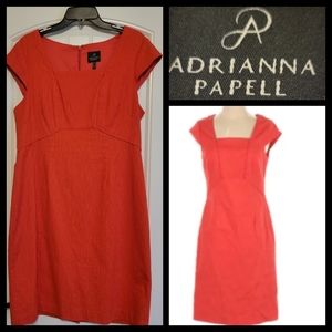 Adrianna Papell Bright Red-Orange Sheath Dress 16